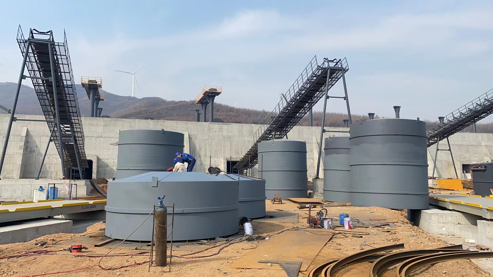 哈尔滨骨料钢板仓河南项目大型骨料仓生产线进度
