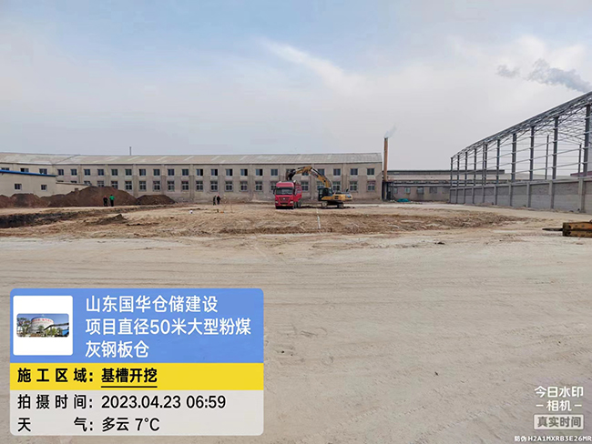 哈尔滨大型粉煤灰钢板仓直径50米项目进场